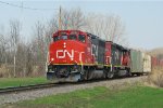 CN 9591 leads the Marinette Sub local L536 to Green Bay